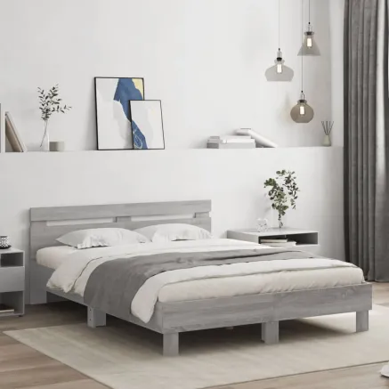 Cadre de lit sans matelas sonoma gris 150x200 cm