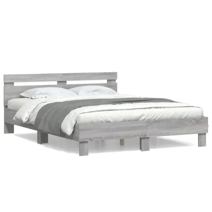 Cadre de lit sans matelas sonoma gris 150x200 cm 2