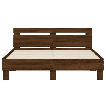 Cadre de lit sans matelas chêne marron 150x200 cm