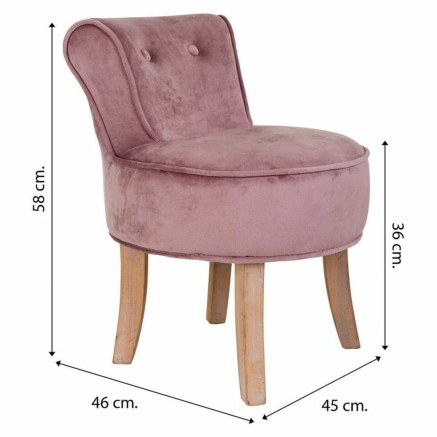 Banqueta Alexandra House Living Rosa Terciopelo Goma 46 x 58 x 45 cm 2