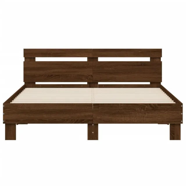 Cadre de lit sans matelas chêne marron 140x200 cm
