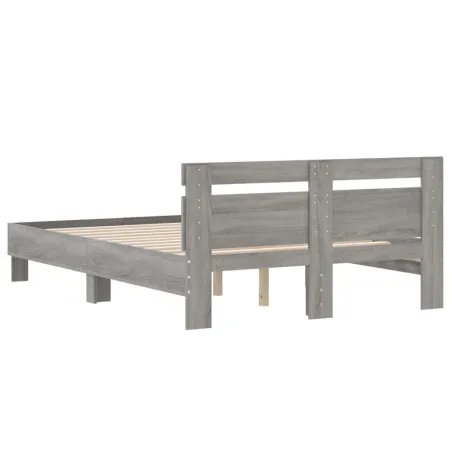 Cadre de lit sans matelas sonoma gris 120x200 cm