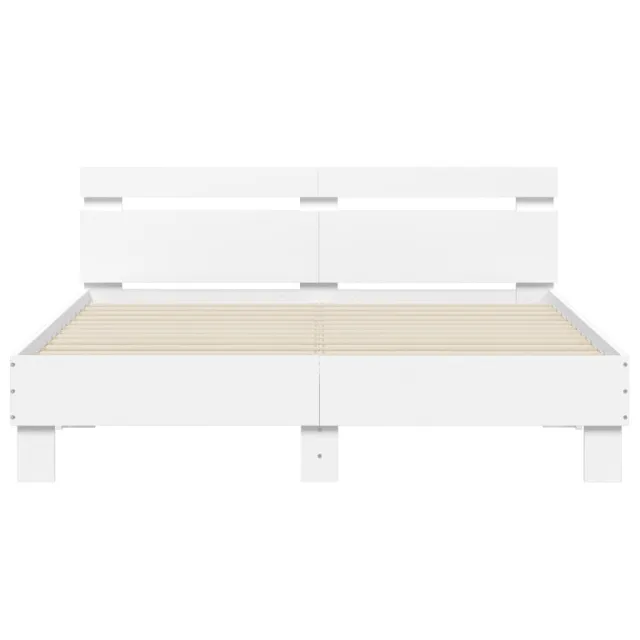 Cadre de lit sans matelas blanc 140x190 cm