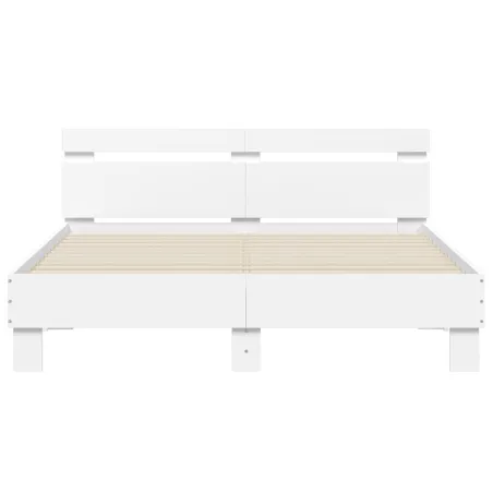 Cadre de lit sans matelas blanc 140x190 cm