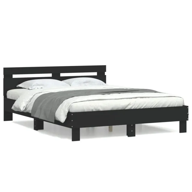 Cadre de lit sans matelas noir 140x190 cm