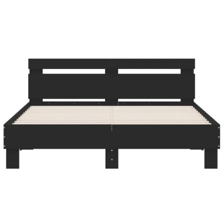 Cadre de lit sans matelas noir 140x190 cm