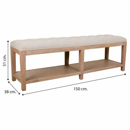Banqueta Alexandra House Living Gris Crema 38 x 51 x 150 cm 2