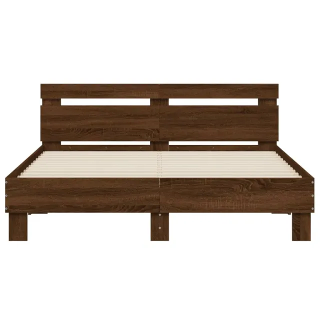 Cadre de lit sans matelas chêne marron 140x190 cm