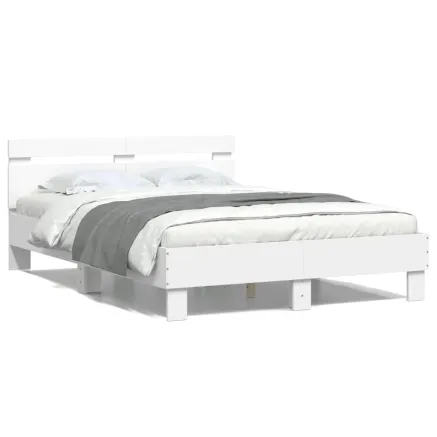 Cadre de lit sans matelas blanc 135x190 cm 2