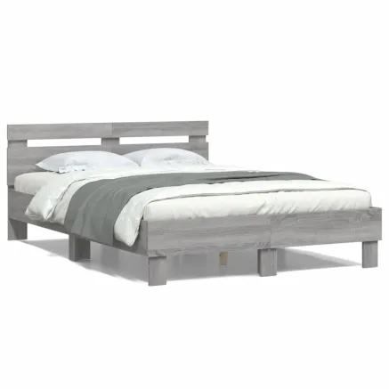Cadre de lit sans matelas sonoma gris 135x190 cm 2