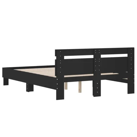 Cadre de lit sans matelas noir 120x190 cm