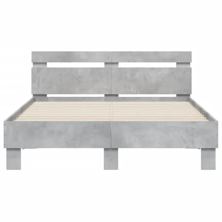Cadre de lit sans matelas gris béton 120x190 cm