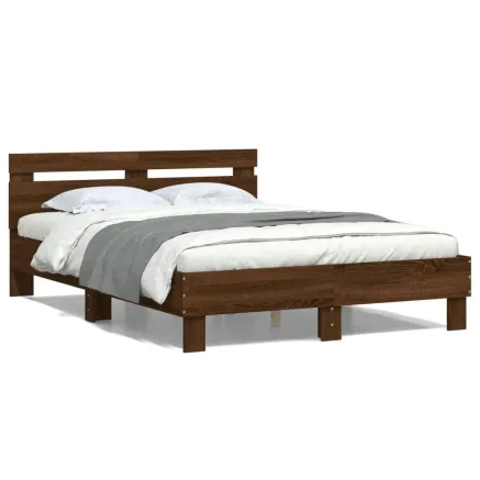 Cadre de lit sans matelas chêne marron 120x190 cm 2