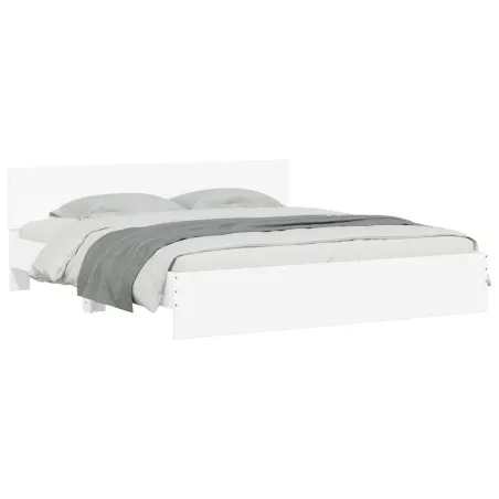 Cadre de lit sans matelas blanc 200x200 cm