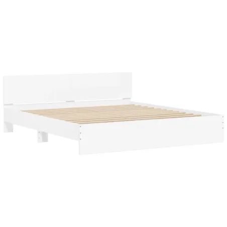 Cadre de lit sans matelas blanc 200x200 cm