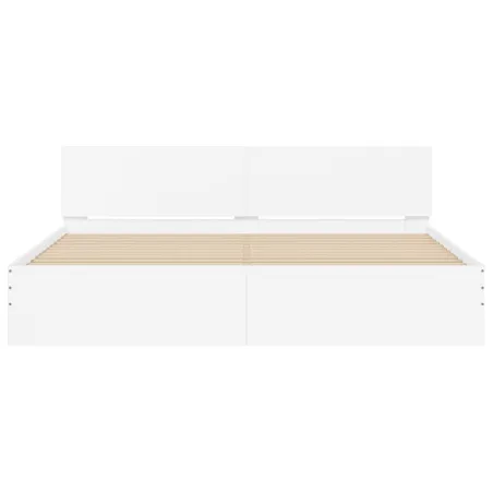 Cadre de lit sans matelas blanc 200x200 cm