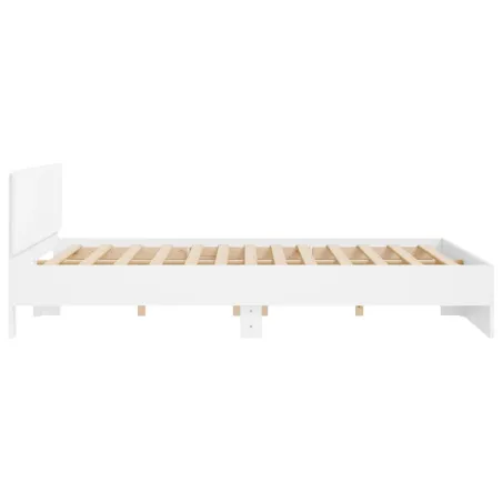 Cadre de lit sans matelas blanc 200x200 cm