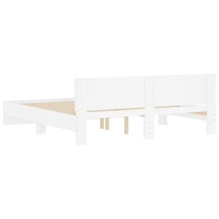 Cadre de lit sans matelas blanc 200x200 cm