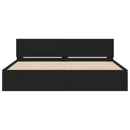 Cadre de lit sans matelas noir 200x200 cm