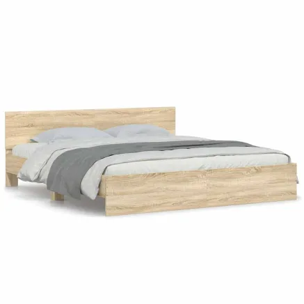 Cadre de lit sans matelas chêne sonoma 200x200 cm 2