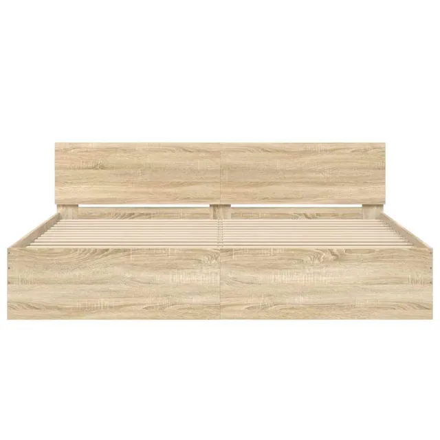 Cadre de lit sans matelas chêne sonoma 200x200 cm