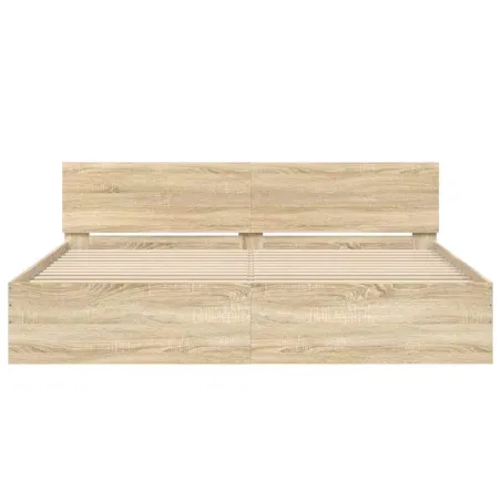 Cadre de lit sans matelas chêne sonoma 200x200 cm