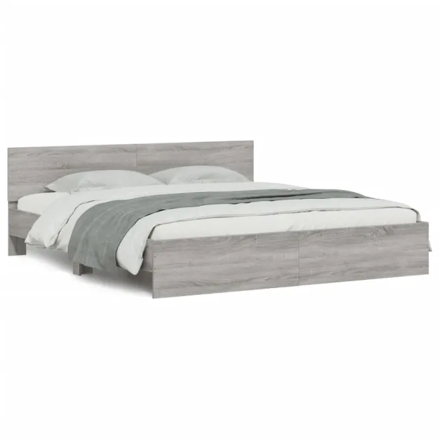 Cadre de lit sans matelas sonoma gris 200x200 cm