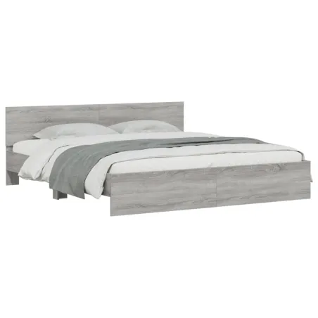 Cadre de lit sans matelas sonoma gris 200x200 cm