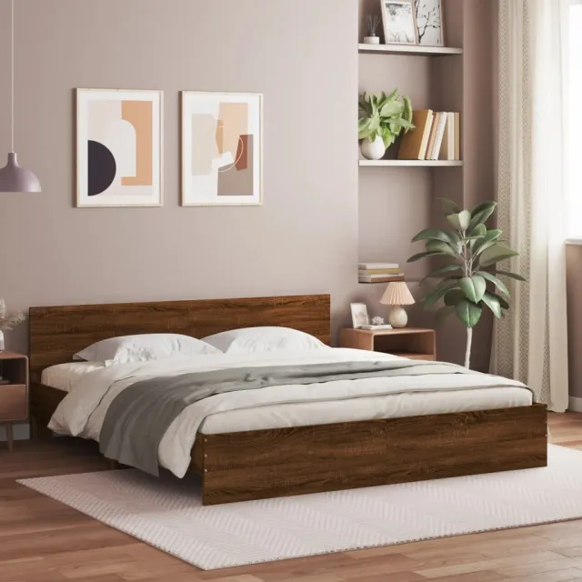 Cadre de lit sans matelas chêne marron 200x200 cm