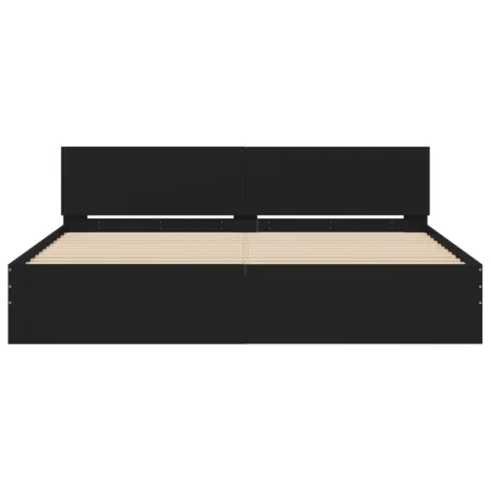 Cadre de lit sans matelas noir 180x200 cm