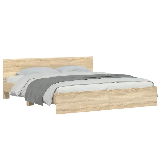 Cadre de lit sans matelas chêne sonoma 180x200 cm