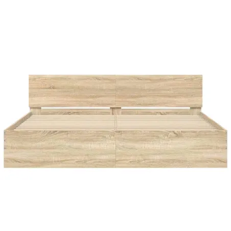 Cadre de lit sans matelas chêne sonoma 180x200 cm