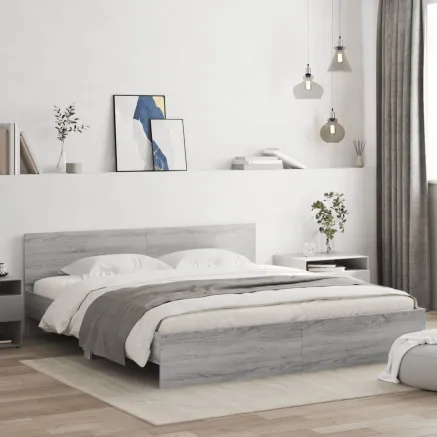 Cadre de lit sans matelas sonoma gris 180x200 cm