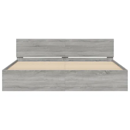 Cadre de lit sans matelas sonoma gris 180x200 cm