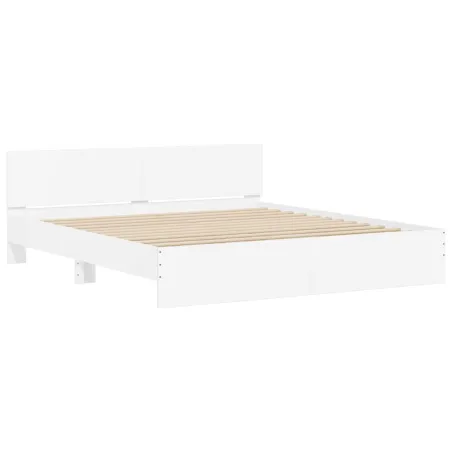 Cadre de lit sans matelas blanc 160x200 cm