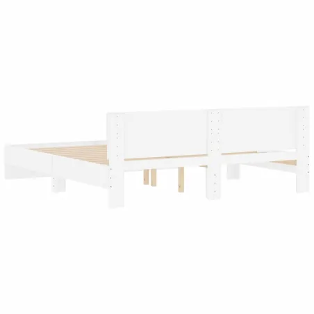 Cadre de lit sans matelas blanc 160x200 cm
