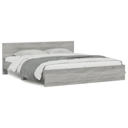 Cadre de lit sans matelas sonoma gris 160x200 cm 2