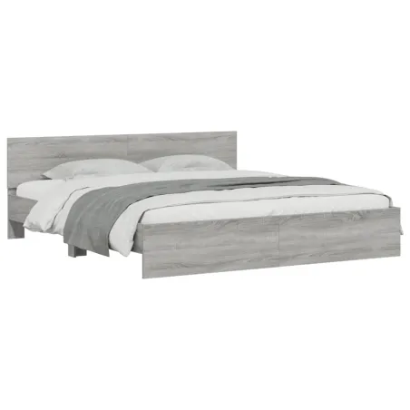 Cadre de lit sans matelas sonoma gris 160x200 cm
