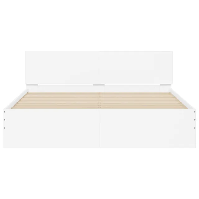 Cadre de lit sans matelas blanc 150x200 cm