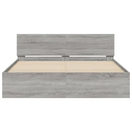 Cadre de lit sans matelas sonoma gris 150x200 cm