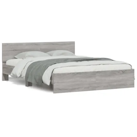 Cadre de lit sans matelas sonoma gris 140x200 cm 2