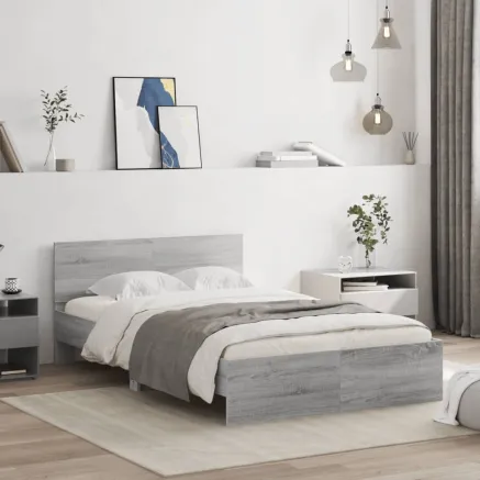 Cadre de lit sans matelas sonoma gris 120x200 cm