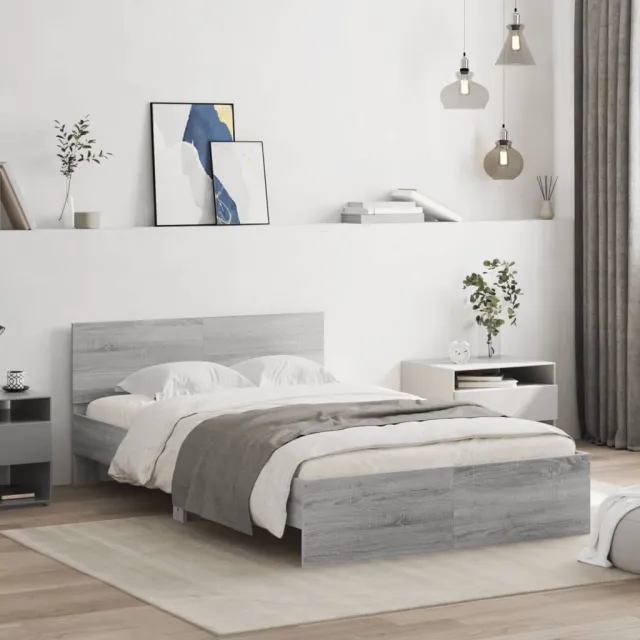 Cadre de lit sans matelas sonoma gris 120x200 cm