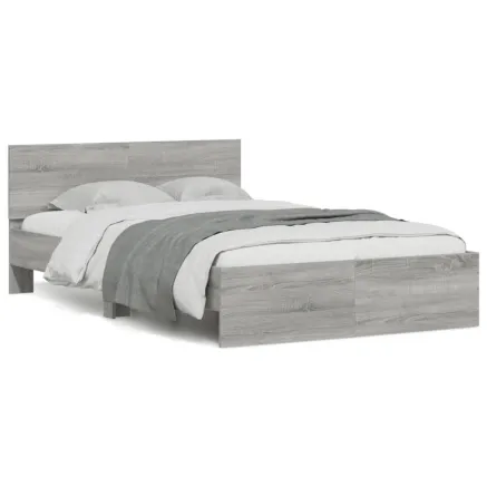 Cadre de lit sans matelas sonoma gris 135x190 cm 2