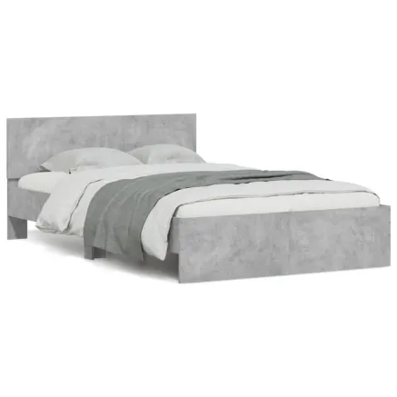 Cadre de lit sans matelas gris béton 120x190 cm 2