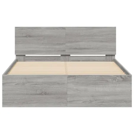 Cadre de lit sans matelas sonoma gris 120x190 cm