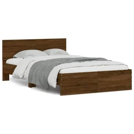 Cadre de lit sans matelas chêne marron 120x190 cm 2