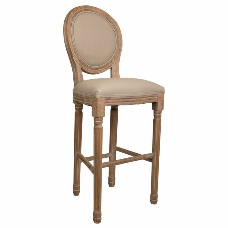Sgabello Alexandra House Living Marrone Tela Legno d'albero della gomm