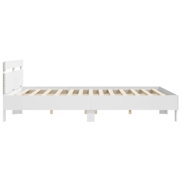Cadre de lit avec LED sans matelas blanc 180x200 cm