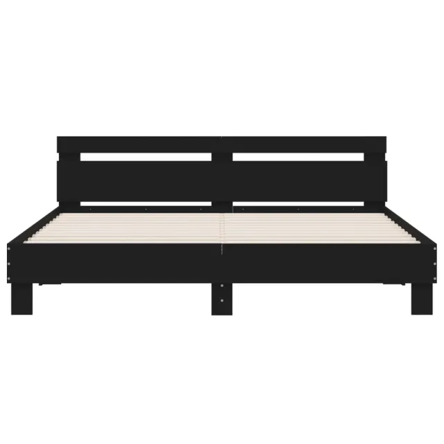 Cadre de lit avec LED sans matelas noir 180x200 cm